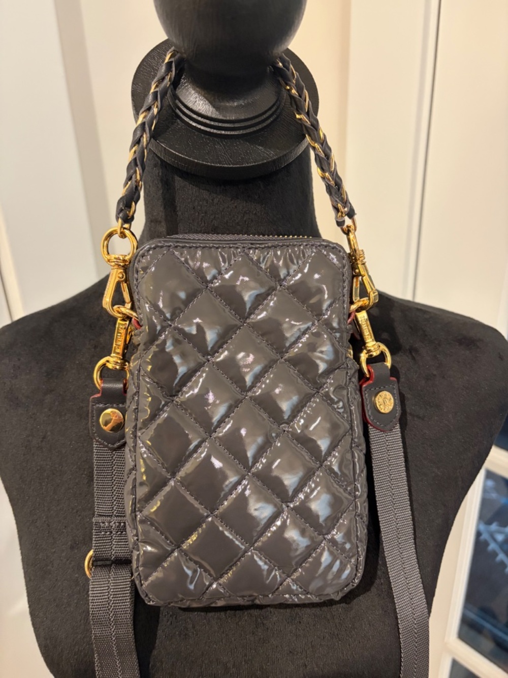 MZ Wallace Grey Quilted Mini Crossbody Bag - Picture 2 of 5